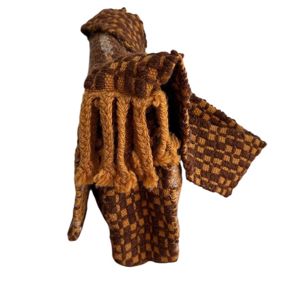 VTG Super Groovy Modern 1970's Hippie Tote Purse Bag Woven Rust/Brown/Tan Colors - Picture 4 of 4